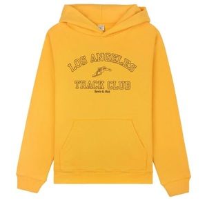 Sporty & Rich Track Club Hoodie - Gold XS (NWOT)